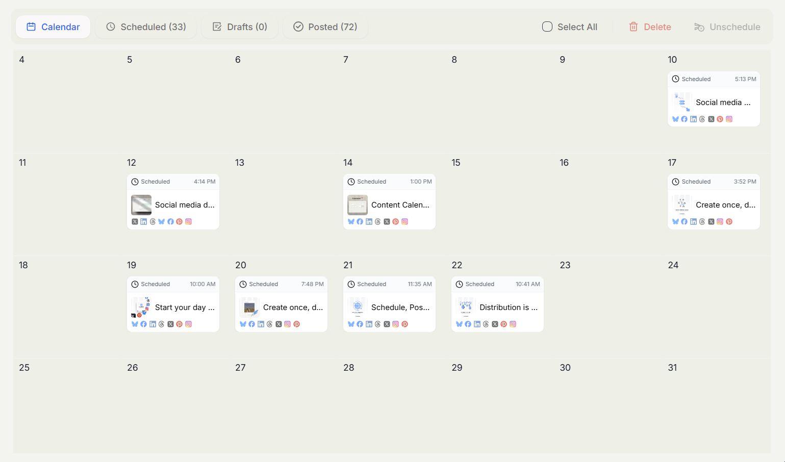 Content Calendar Demo